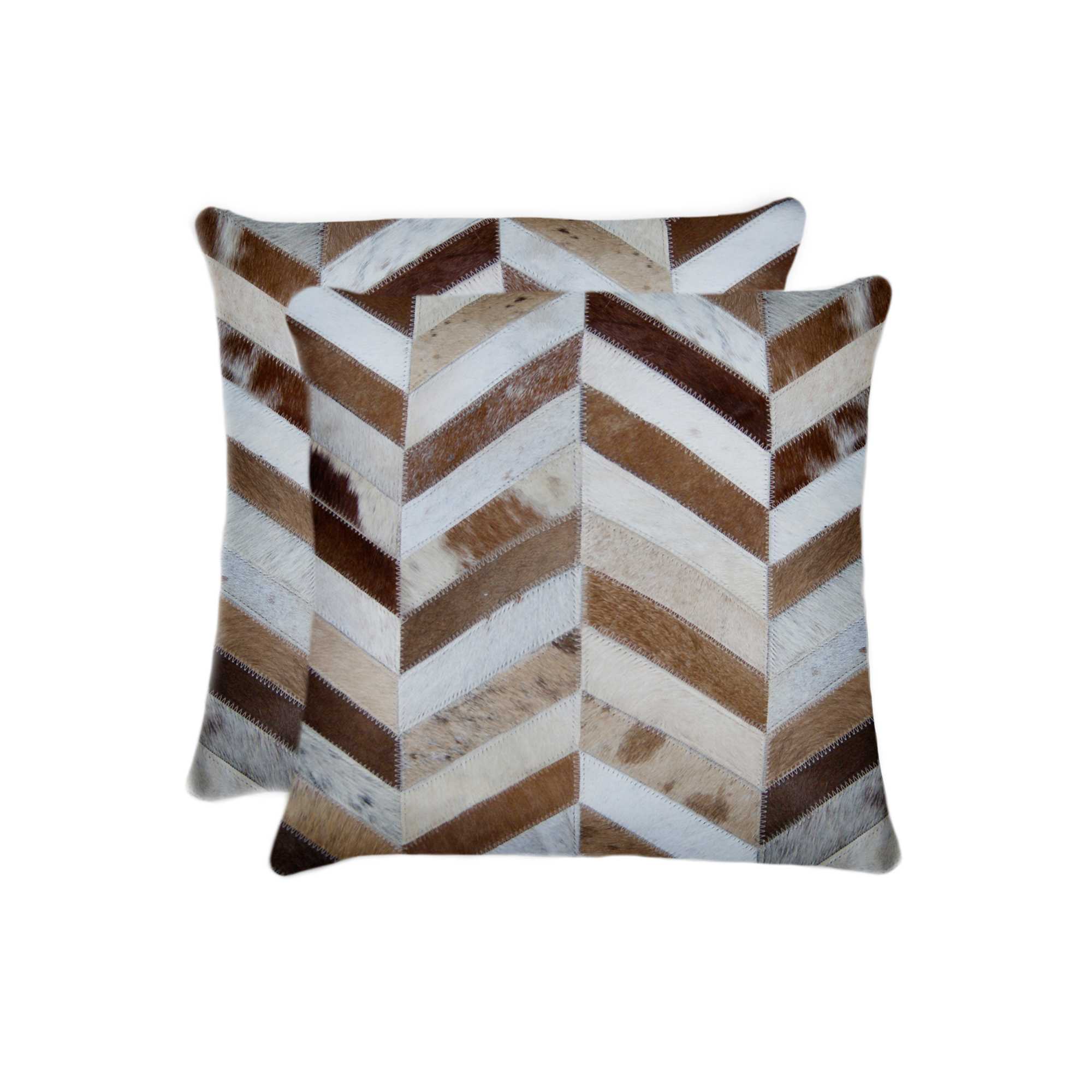 18" x 18" x 5" Modern And Natural, Cowhide - Pillow 2-Pack