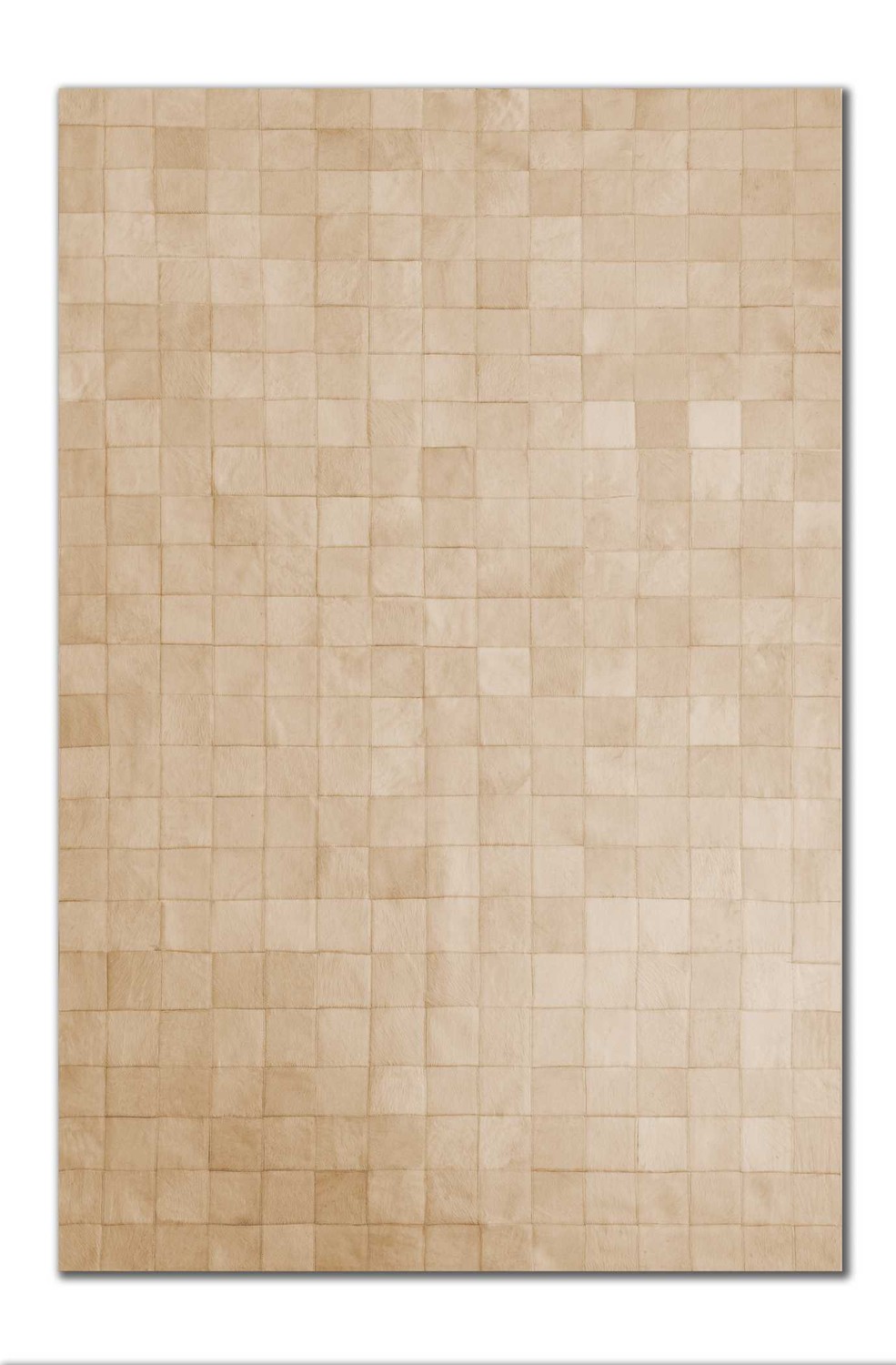 96" x 120" Natural 4" Square Patches Cowhide Area Rug