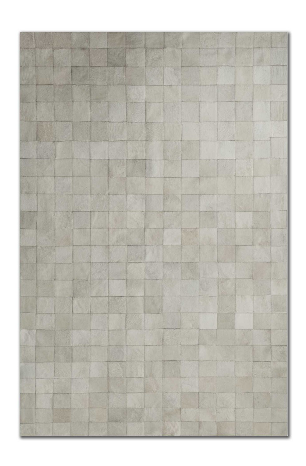 96" x 120" Gray 4" Square Patches Cowhide Area Rug