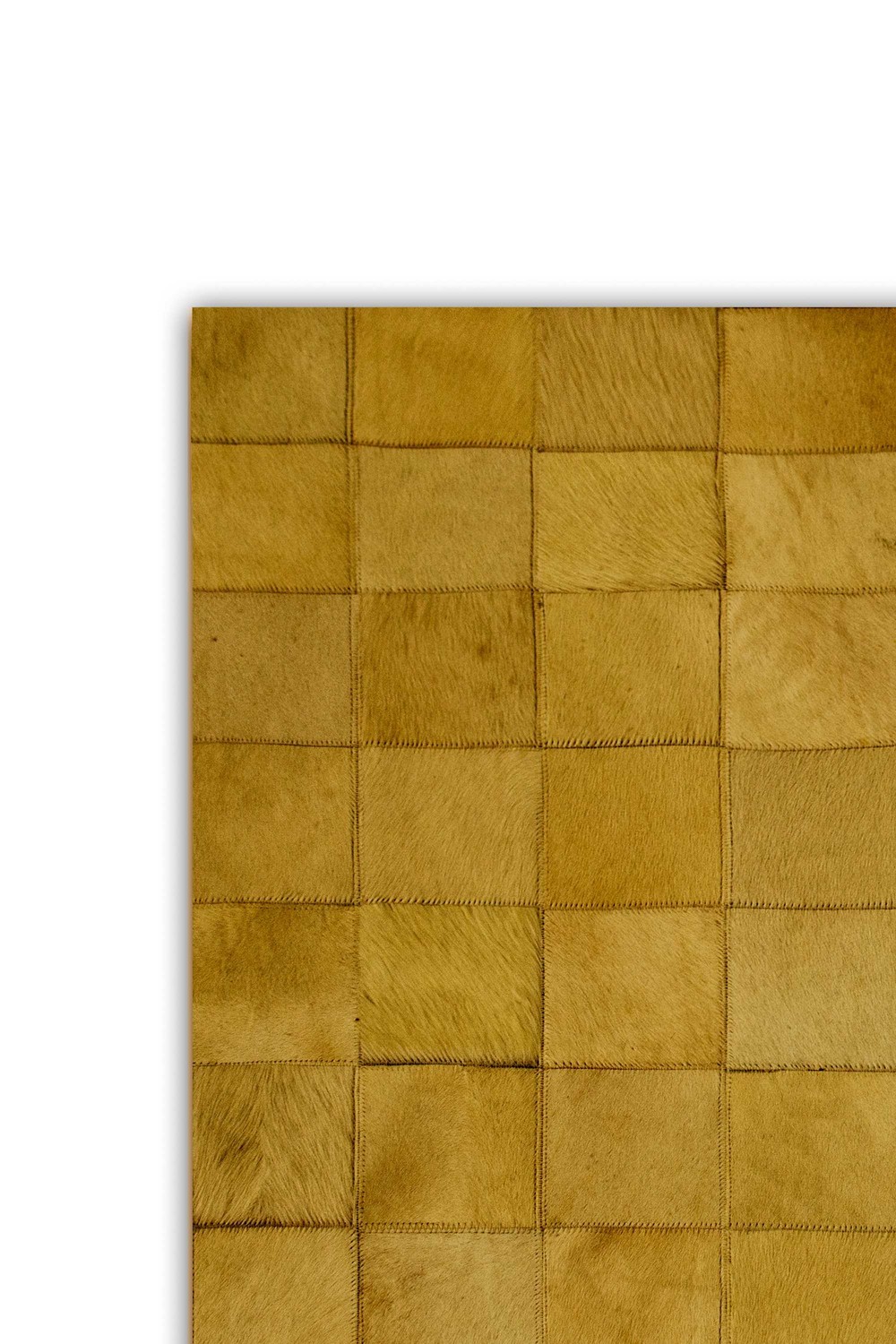 96" x 120" Tan 4" Square Patches Cowhide Area Rug