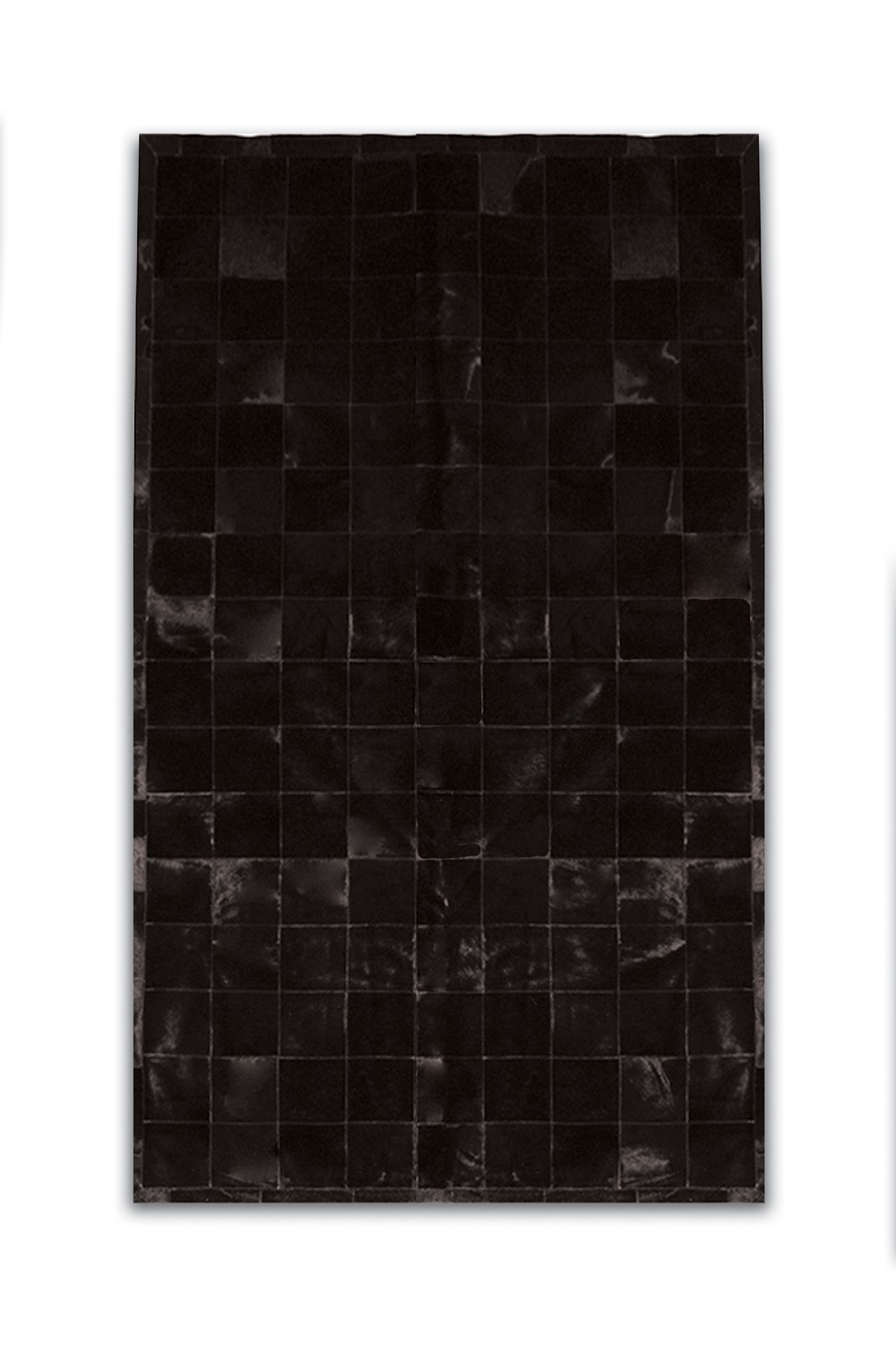 96" x 120" Black 4" Square Patches Cowhide Area Rug