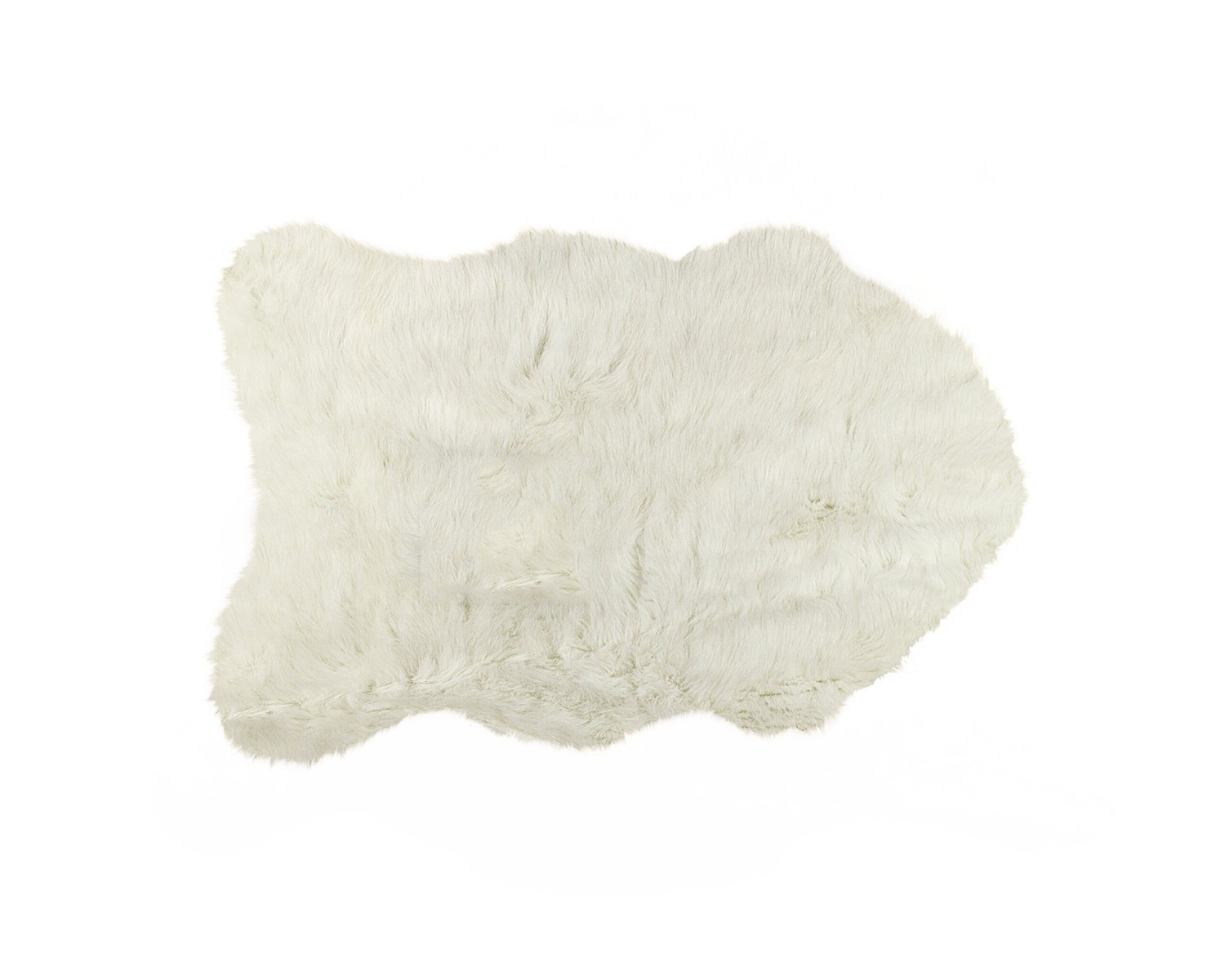 24" x 36" x 1.5" Off White Sheepskin Faux Fur Single - Area Rug