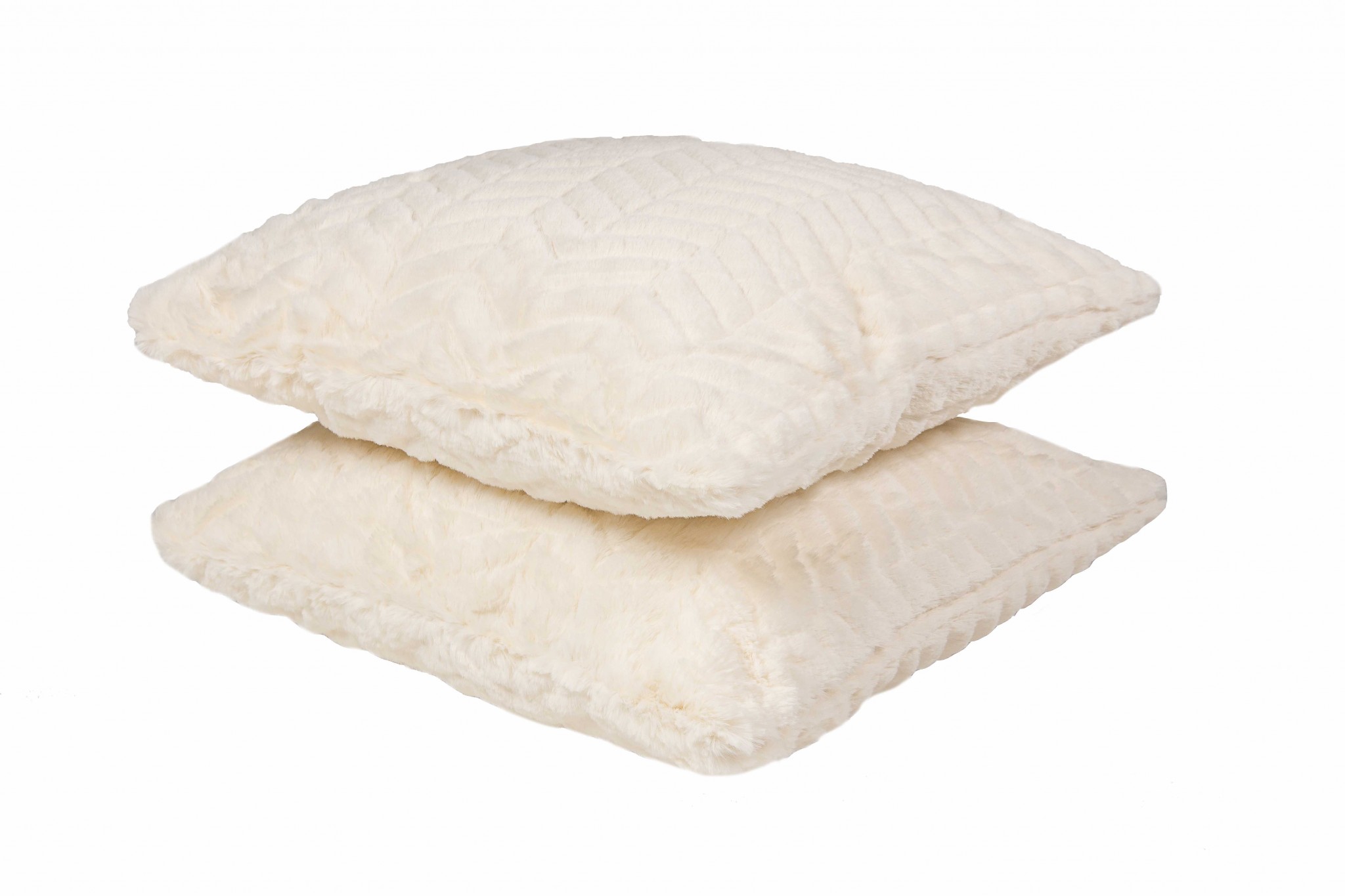18" x 18" x 5" Crystal Off-White, Faux Fur - Pillow 2-Pack
