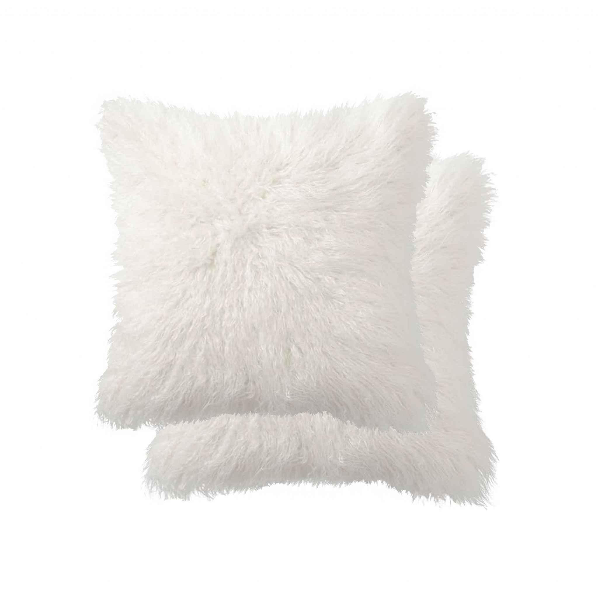 18" x 18" x 5" Off White, Faux Fur - Pillow 2-Pack