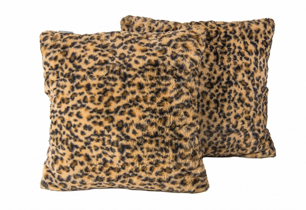 18" x 18" x 5" Soft Leopard, Faux Fur - Pillow 2-Pack