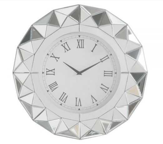 20" X 2" X 20" Mirrored Analog Wall Clock