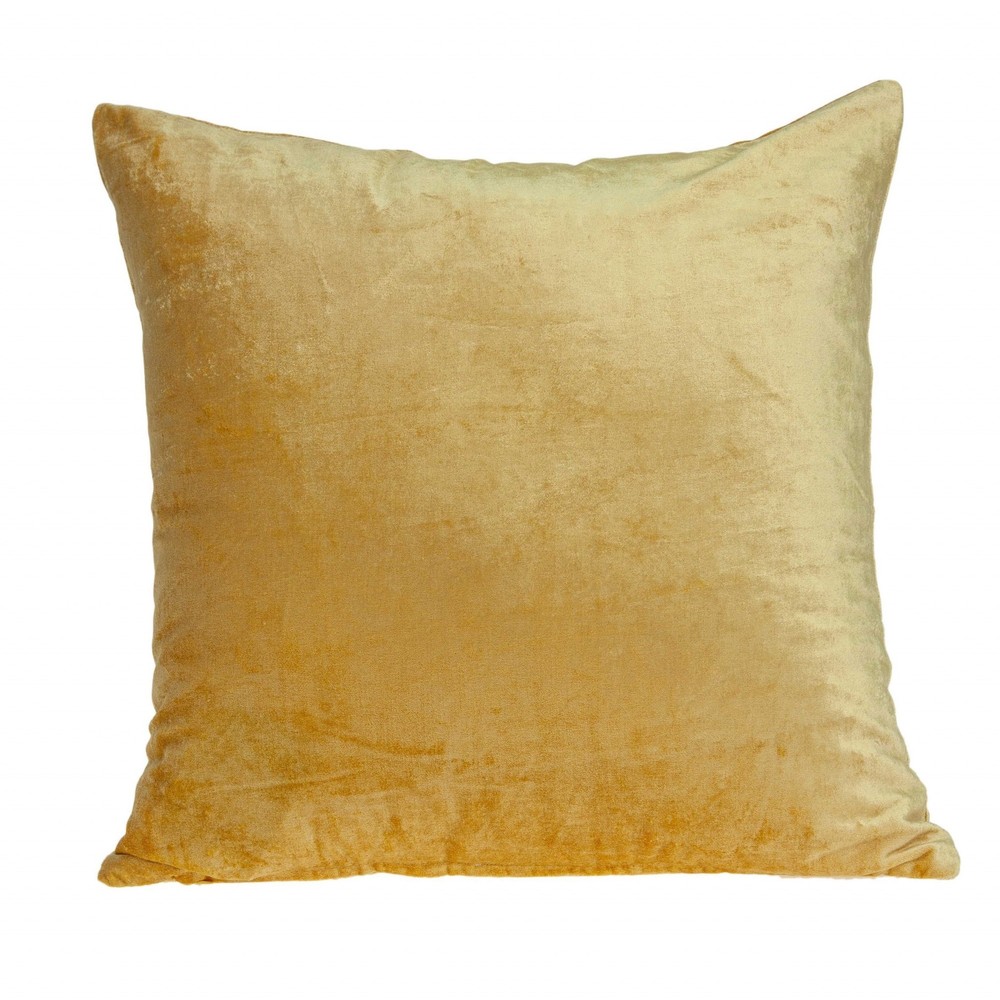 18" x 0.5" x 18" Transitional Yellow Solid Pillow Cover