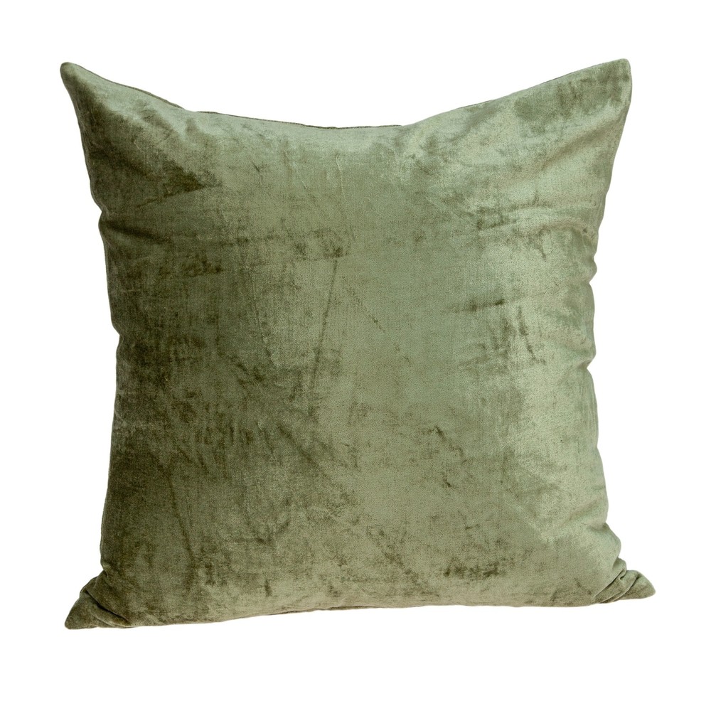 18" x 0.5" x 18" Transitional Olive Solid Pillow Cover
