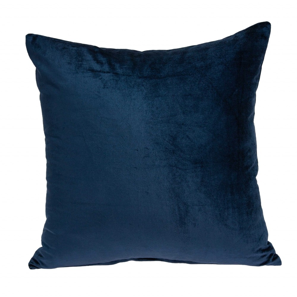 18" x 0.5" x 18" Transitional Navy Blue Solid Pillow Cover