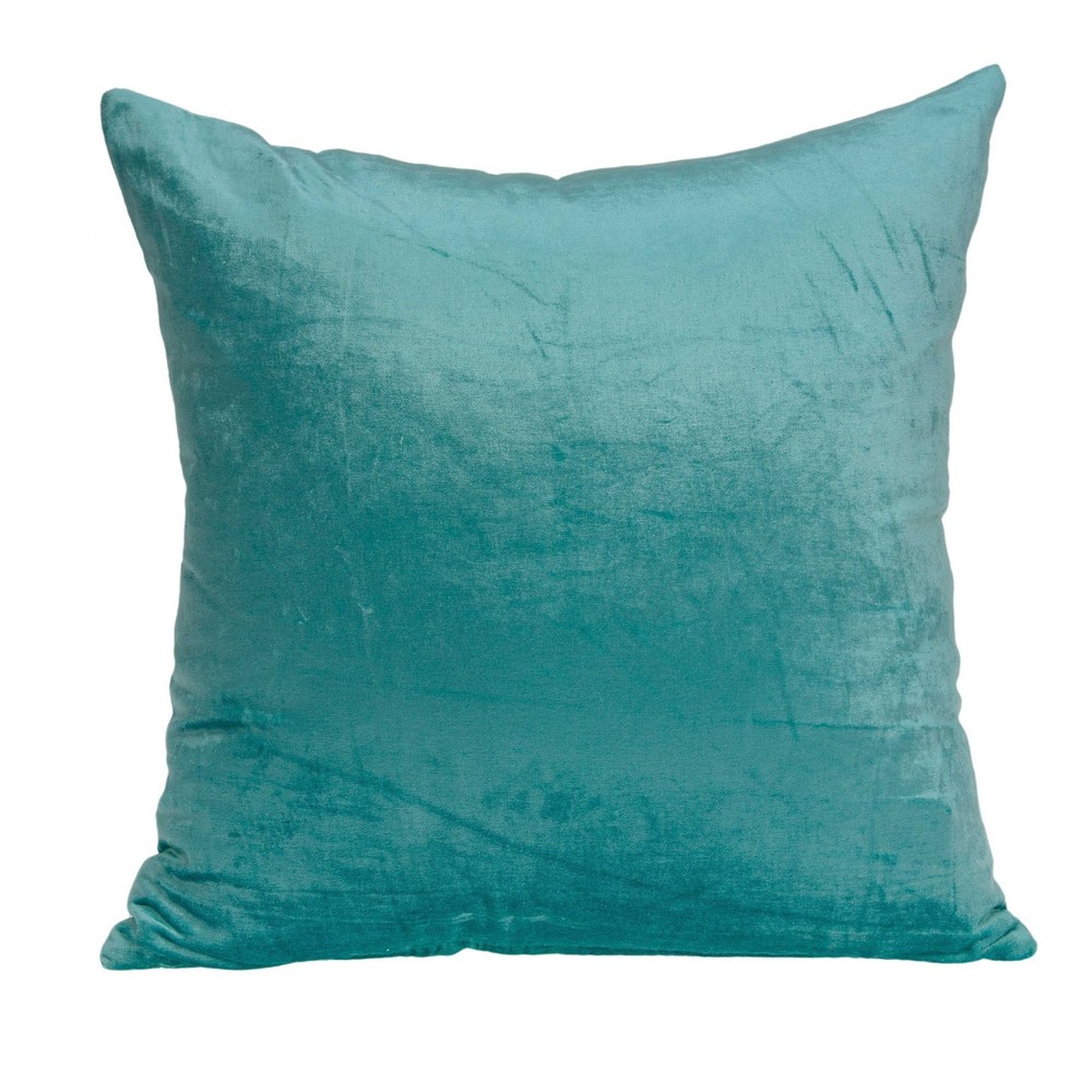 18" x 0.5" x 18" Transitional Aqua Solid Pillow Cover