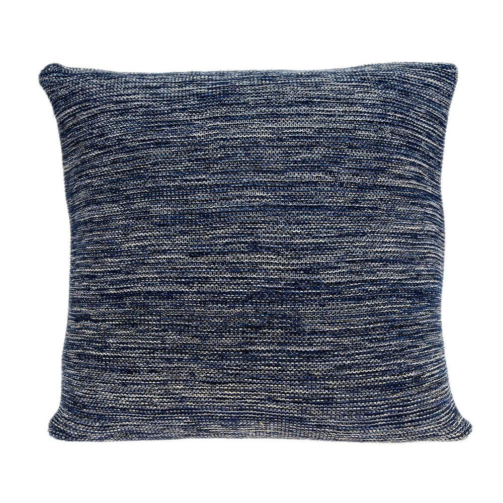 20" x 0.5" x 20" Transitional Blue Cotton Pillow Cover