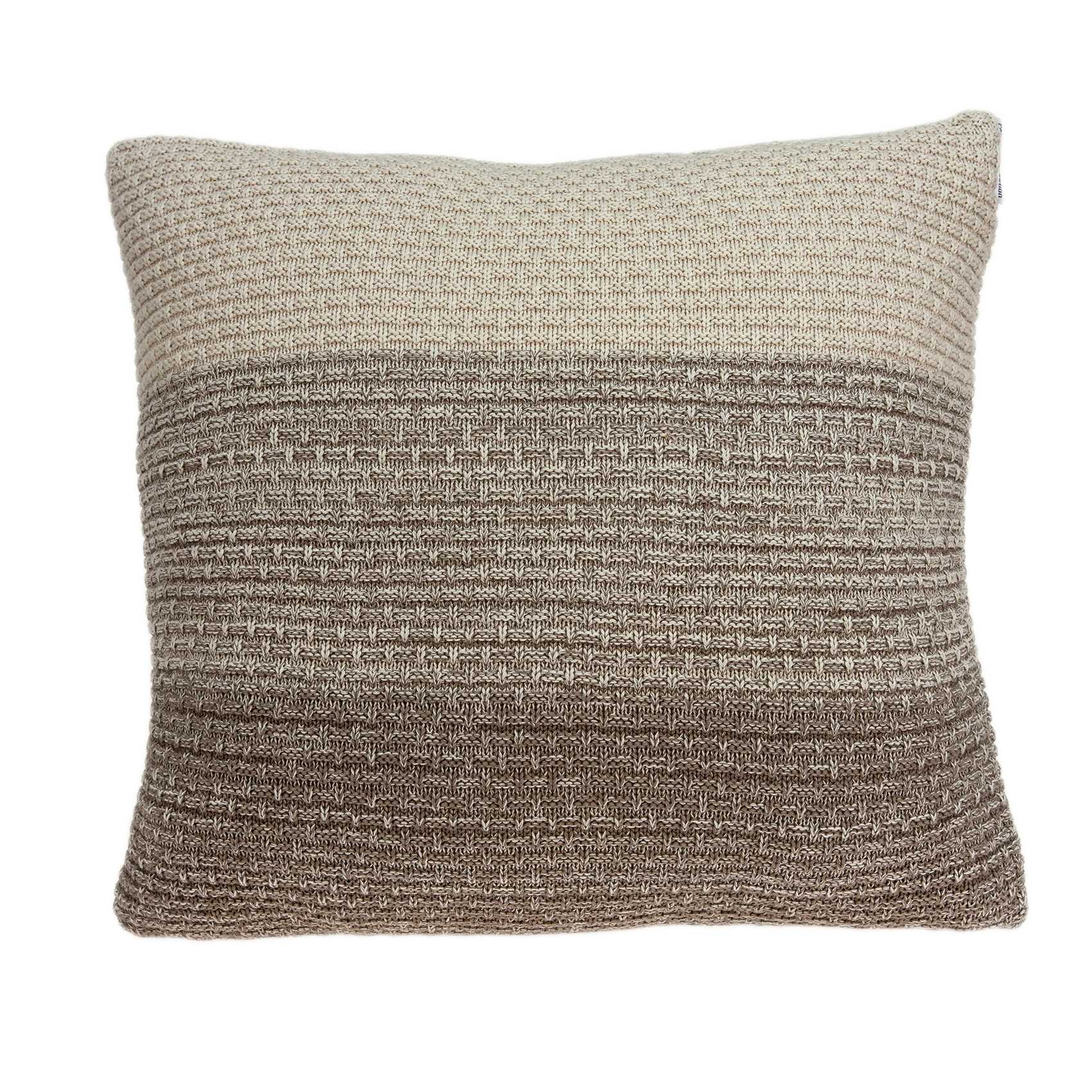 20" x 0.5" x 20" Unique Transitional Tan Cotton Accent Pillow Cover