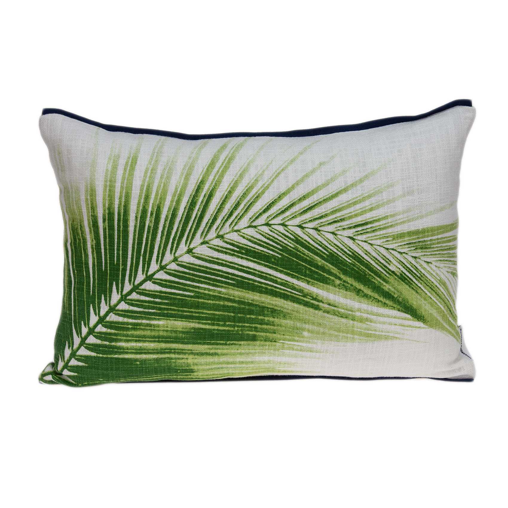 20" x 0.5" x 14" Tropical Green Cotton Pillow Cover