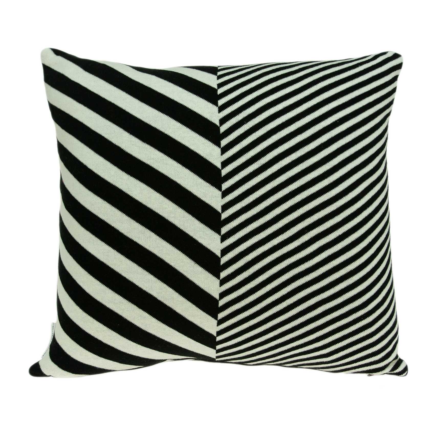 White and Black Pillow Cover With Down Insert