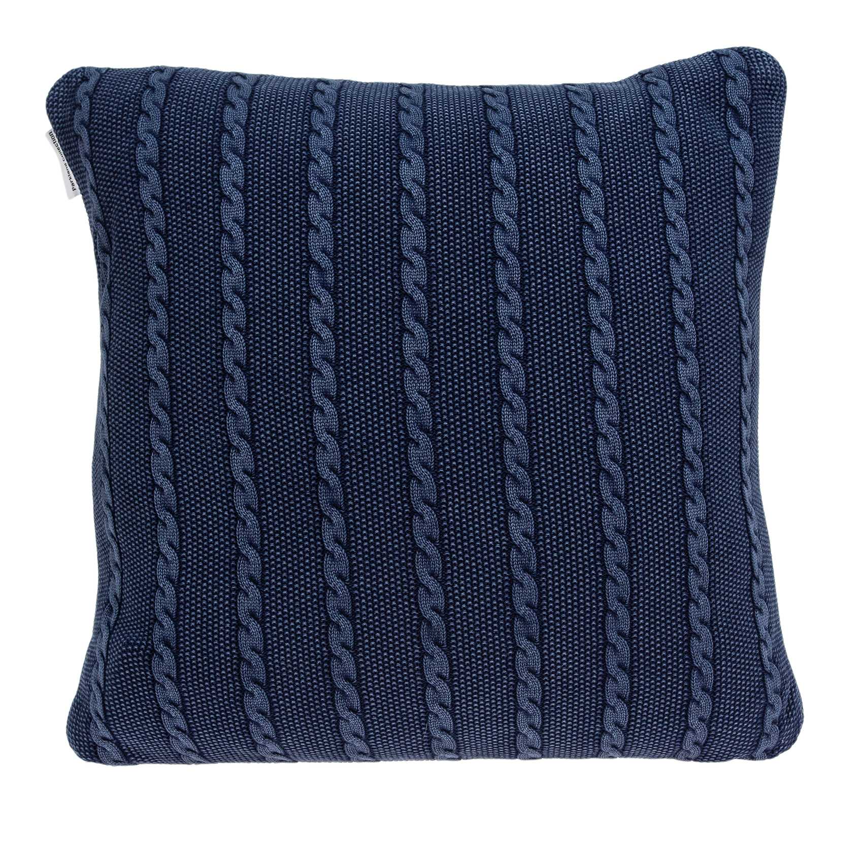 18" x 5" x 18" Transitional Blue Pillow Cover With Down Insert