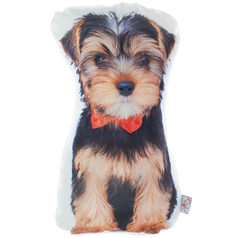 Yorkie Dog Shape Filled Pillow, Animal Shaped Pillow