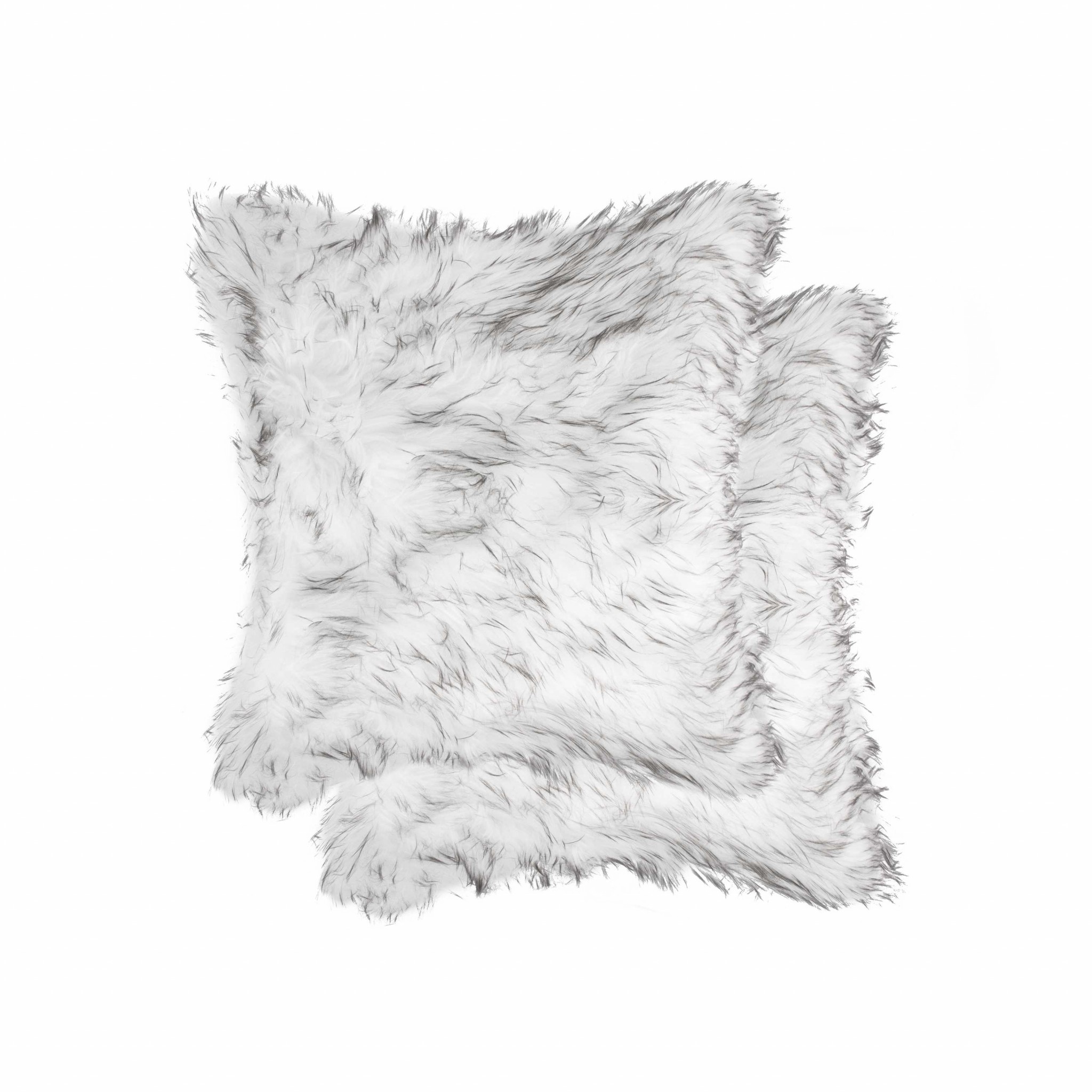 18" x 18" x 5" Gradient Gray/Faux Fur - 2pack Pillow