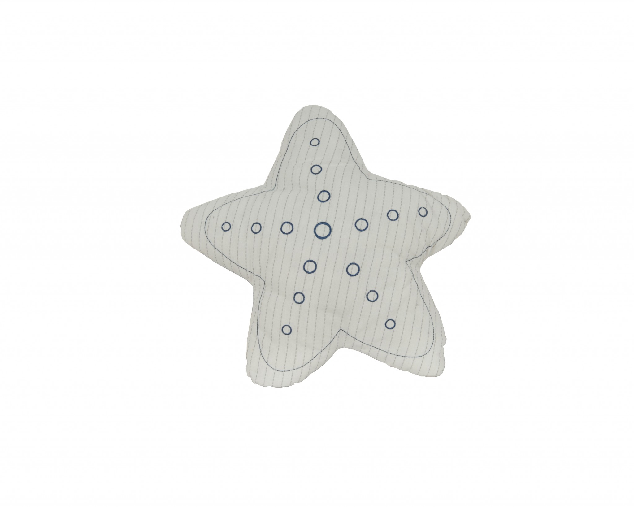 White with Blue 3D Shape Star Pillow