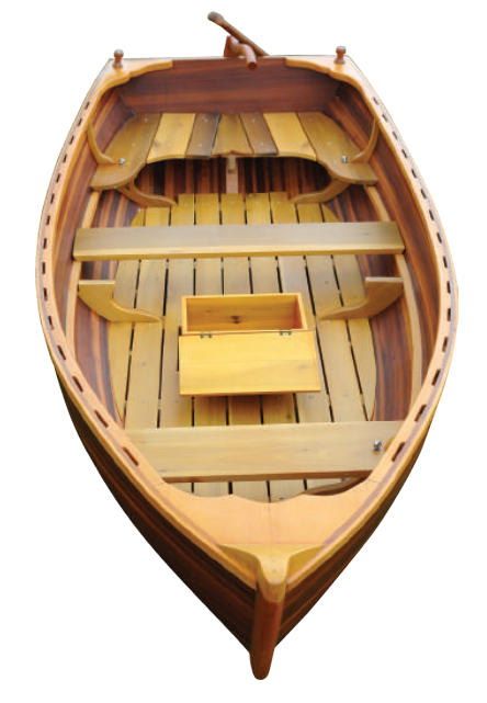 51" x 118.5" x 27.75" Matte FinishLittle Bear Wooden Dinghy