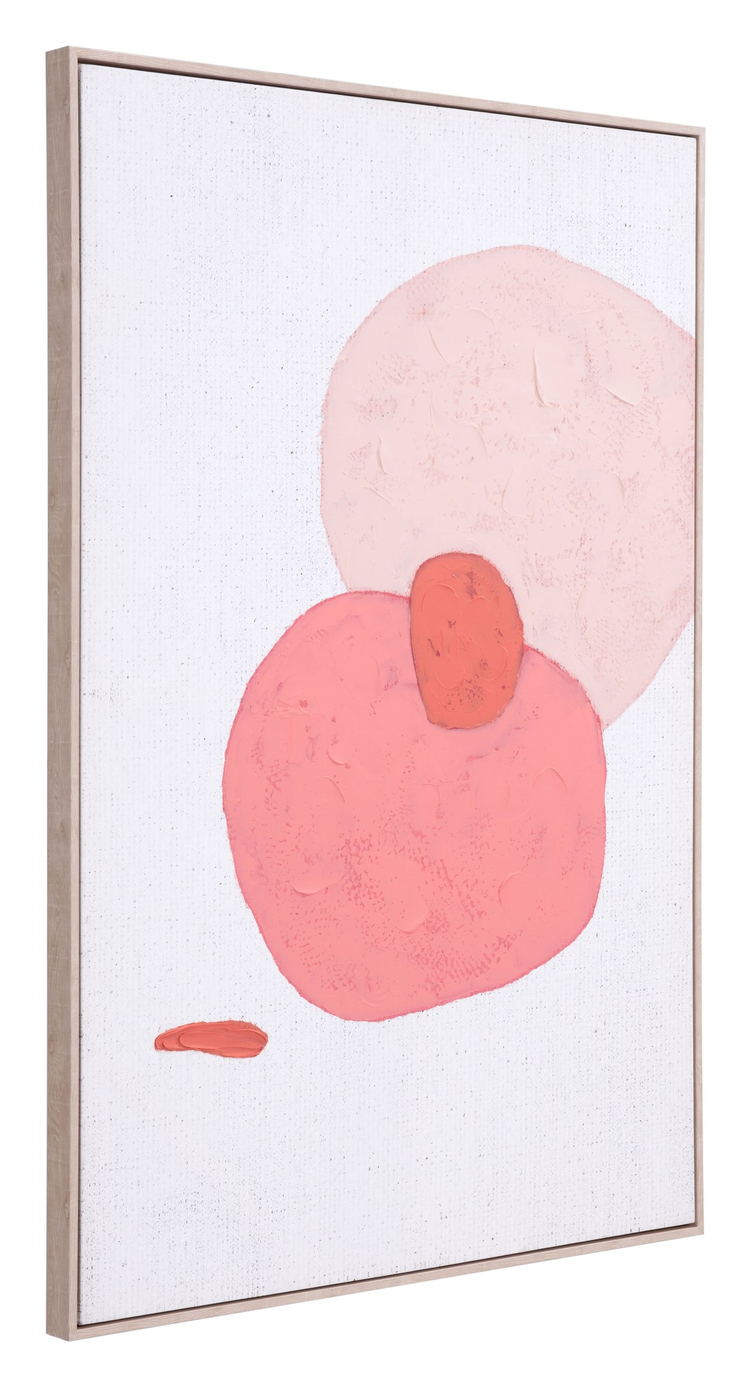 Modern Pink Circles Abstract Canvas on Pinewood Frame