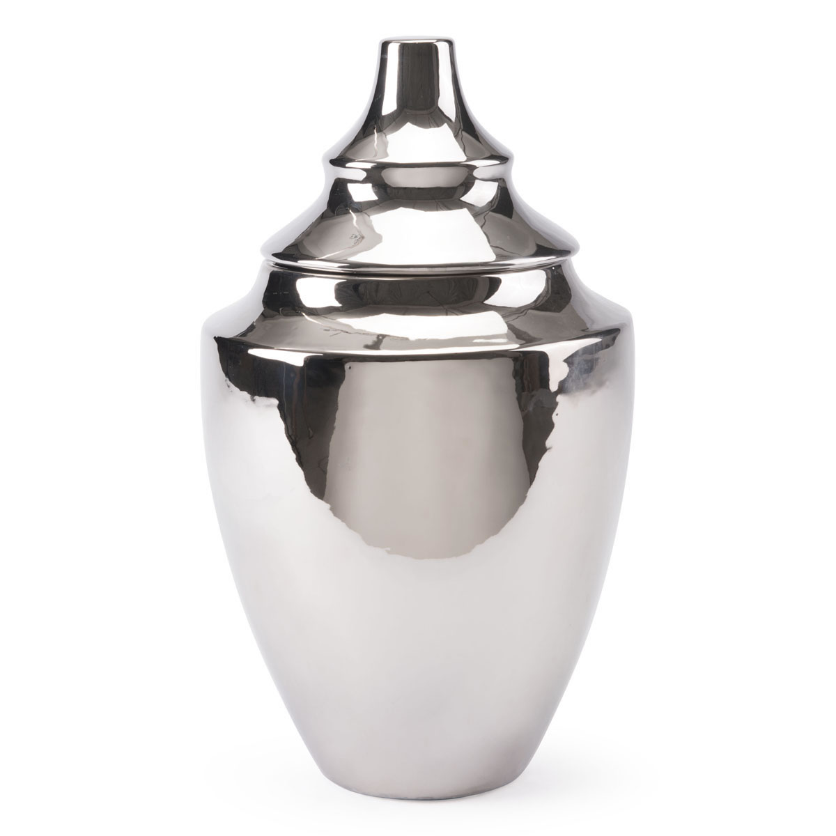 8.7" x 8.7" x 14.6" Silver, Ceramic, Medium Vase