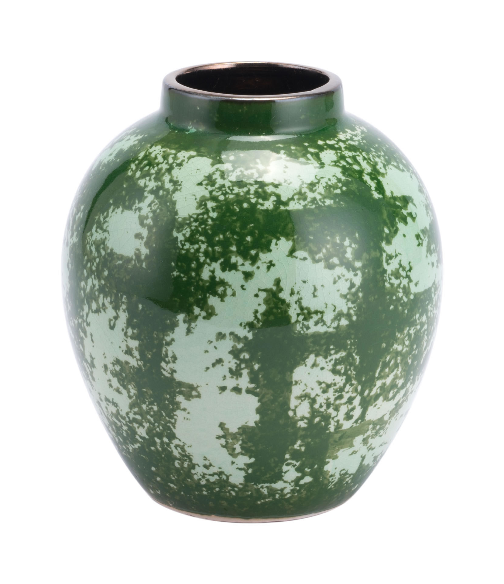 7.1" x 7.1" x 7.9" Green, Ceramic, Small Vase