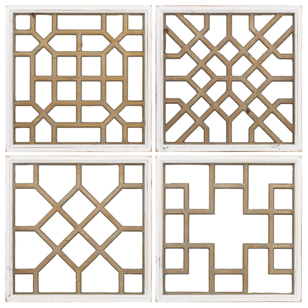 16" X 16" Wooden Deco Squares (Set of 4)