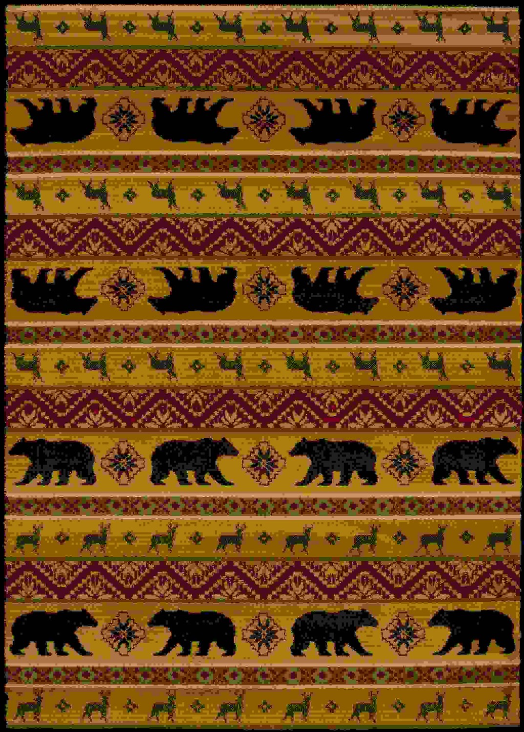 22" x 26" Multicolor Polypropylene Nordic Bear Accent Rug