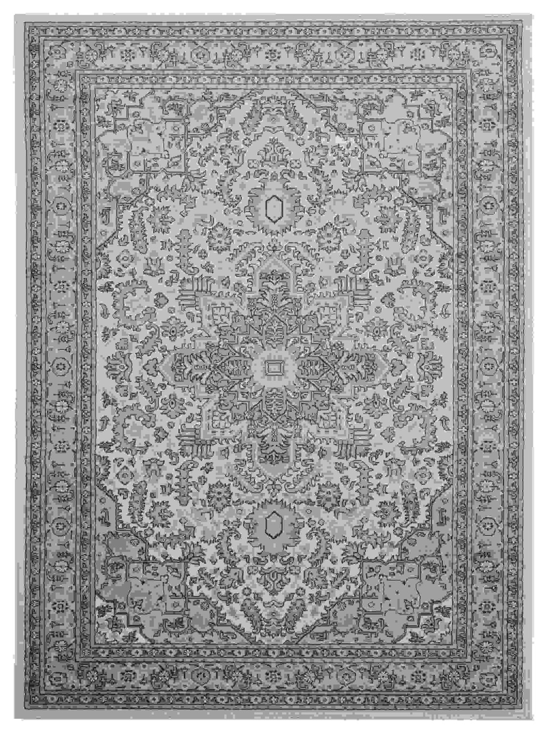 22" x 36" Cream Olefin Accent Rug