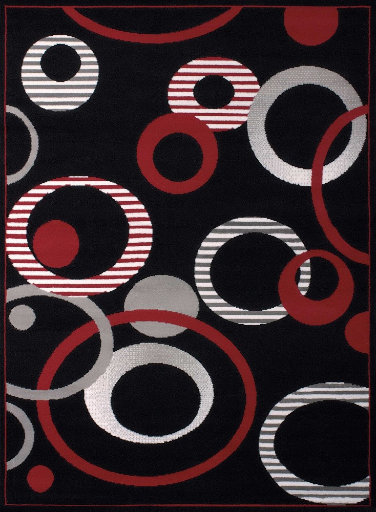 33" x 39" Black Polypropyelene Accent Rug