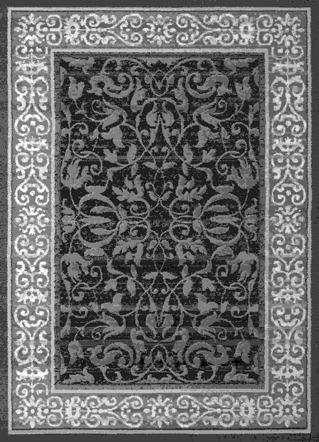 33" x 39" Grey Polypropyelene Accent Rug