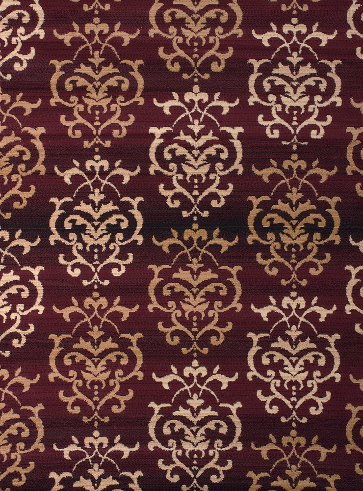 33" x 39" Burgundy Polypropyelene Accent Rug