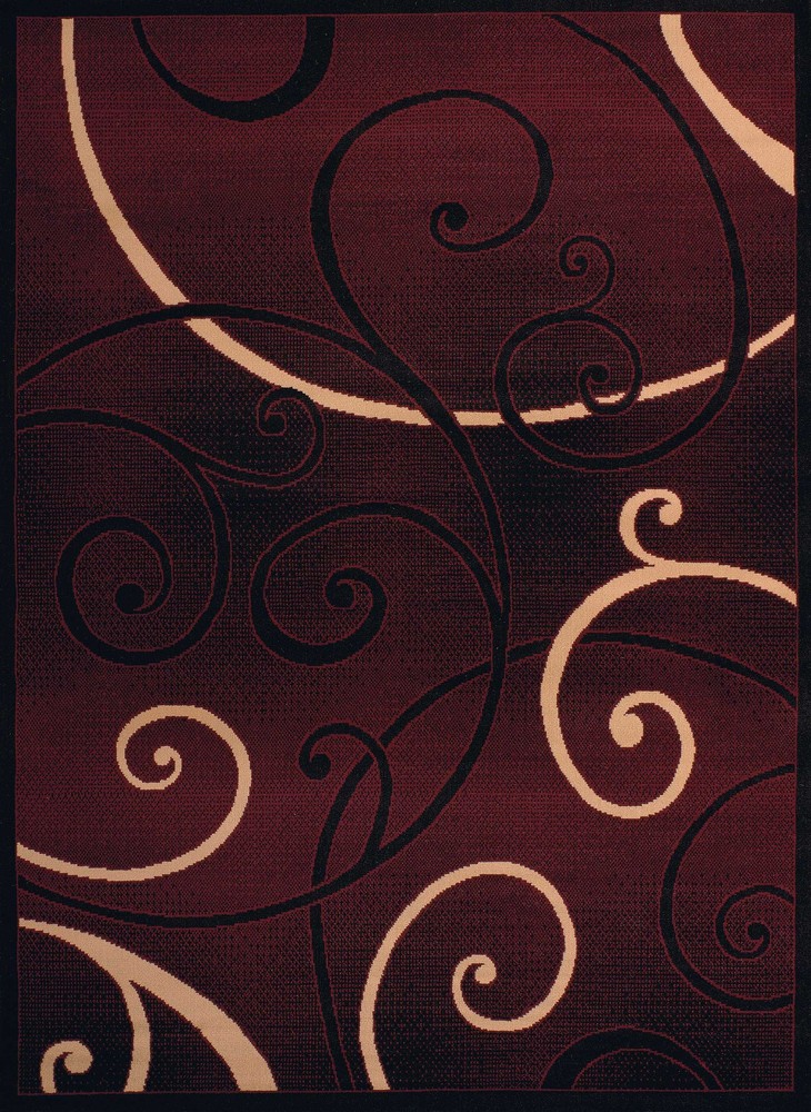 33" x 39" Burgundy Polypropyelene Accent Rug