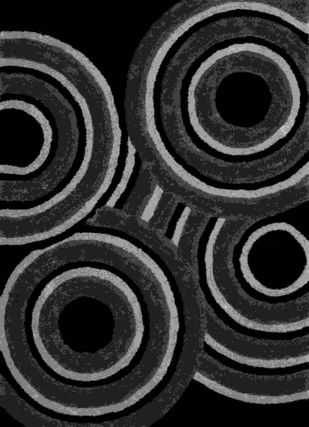 94" x 126" Black Polyester Oversize Rug