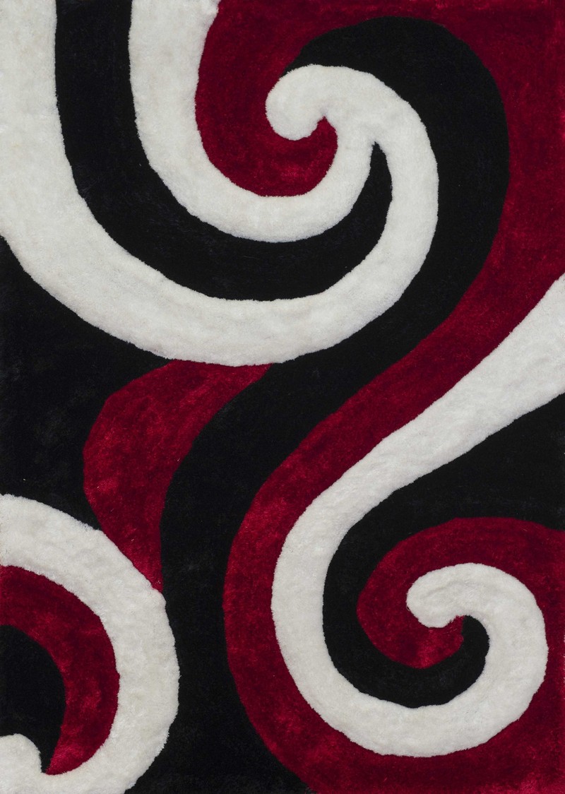 94" x 126" Red Polyester Oversize Rug
