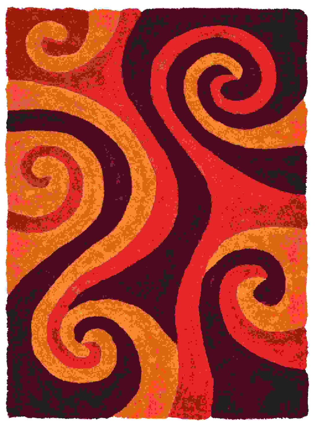 94" x 126" Burnt Orange Polyester Oversize Rug