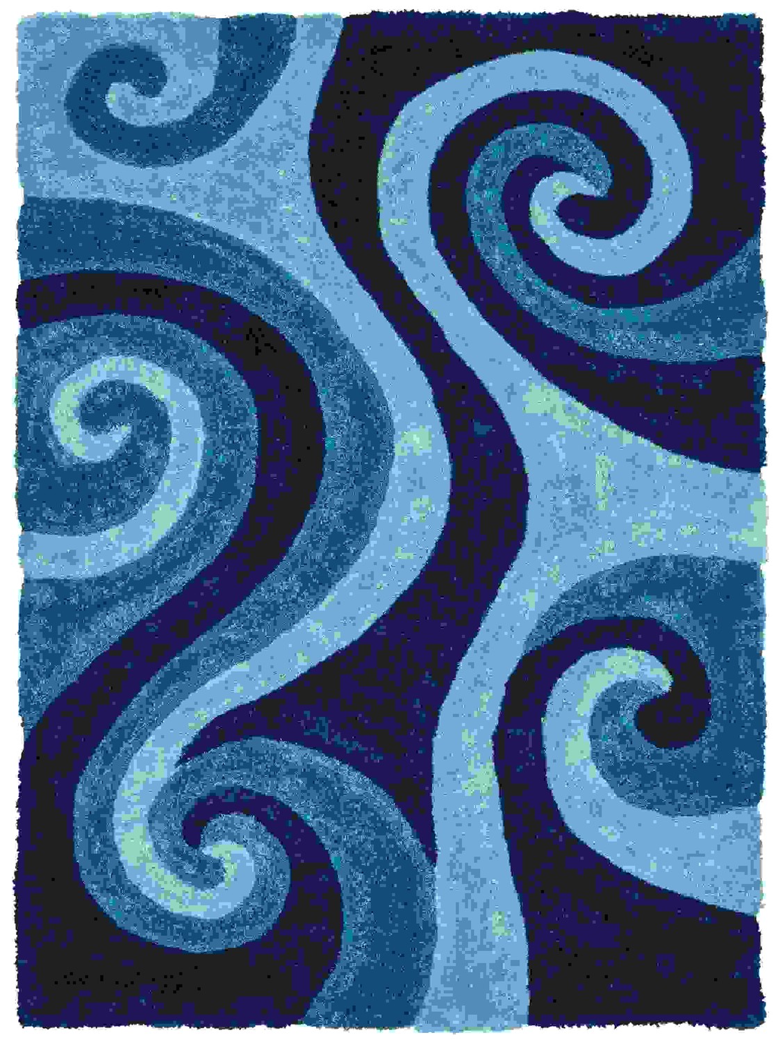 94" x 126" Blue Polyester Oversize Rug