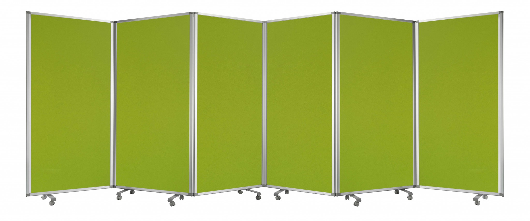 212" x 1" x 71" Green, Metal, 6 Panel, Screen