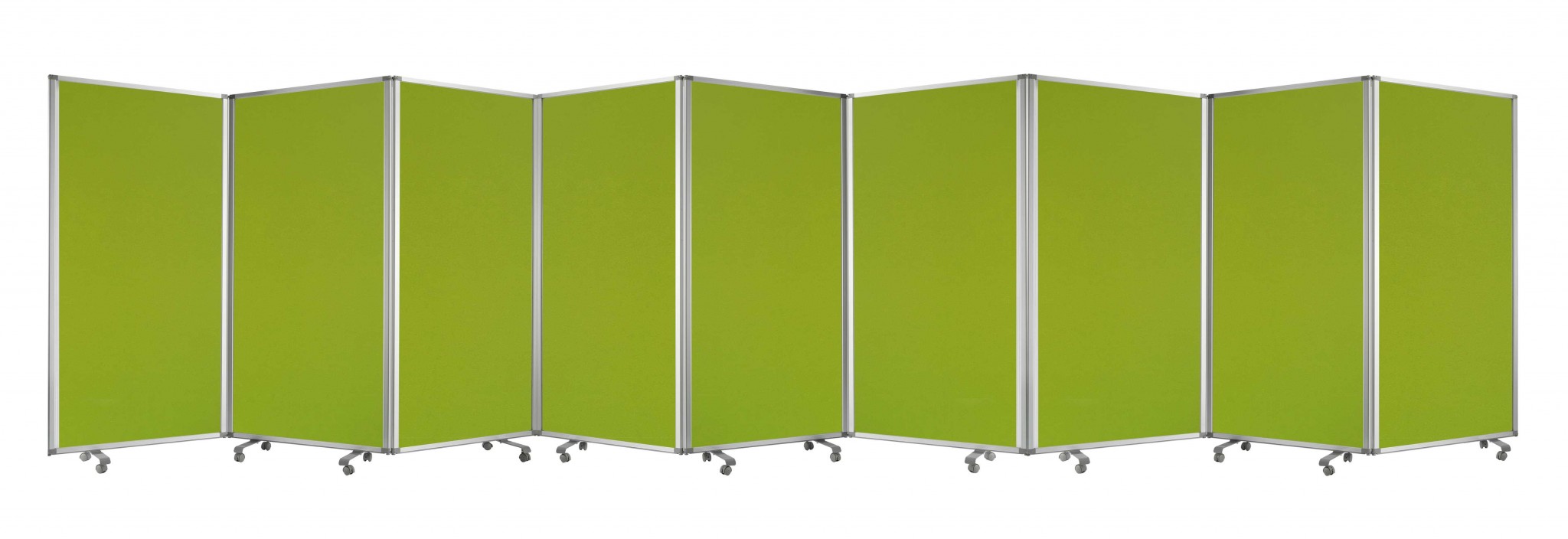 318" x 1" x 71" Green, Metal, 9 Panel, Screen