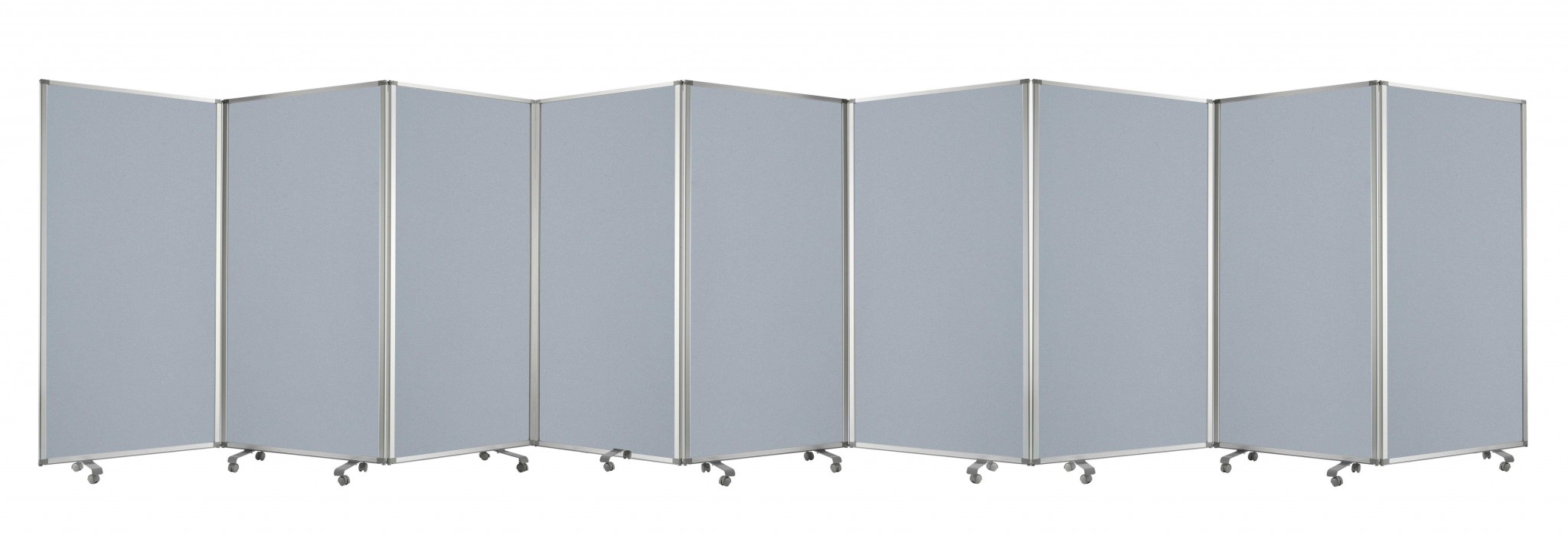 318" x 1" x 71" Metal, Grey, 9 Panel, Screen