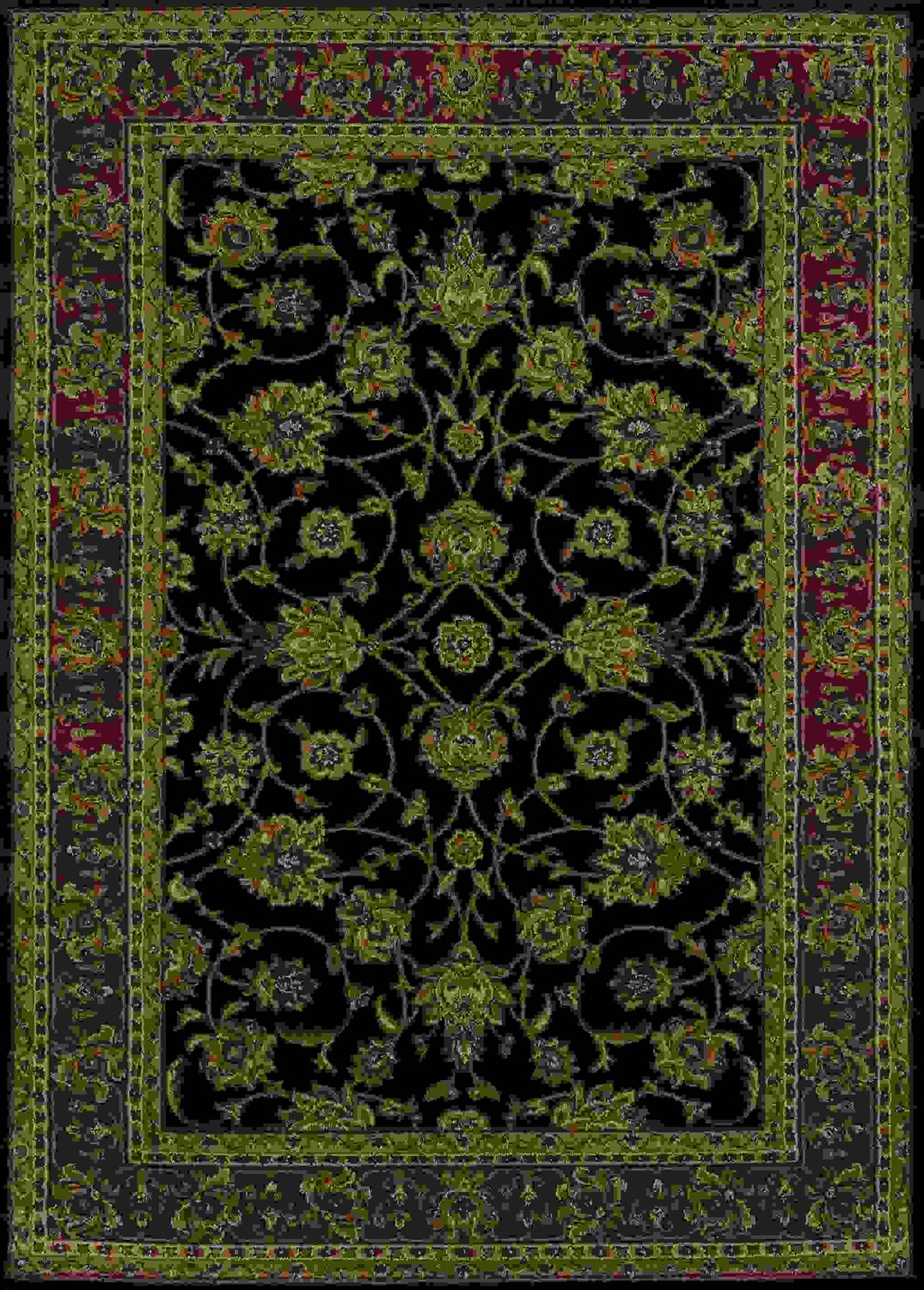 22" x 26" Black Polypropylene Accent Rug