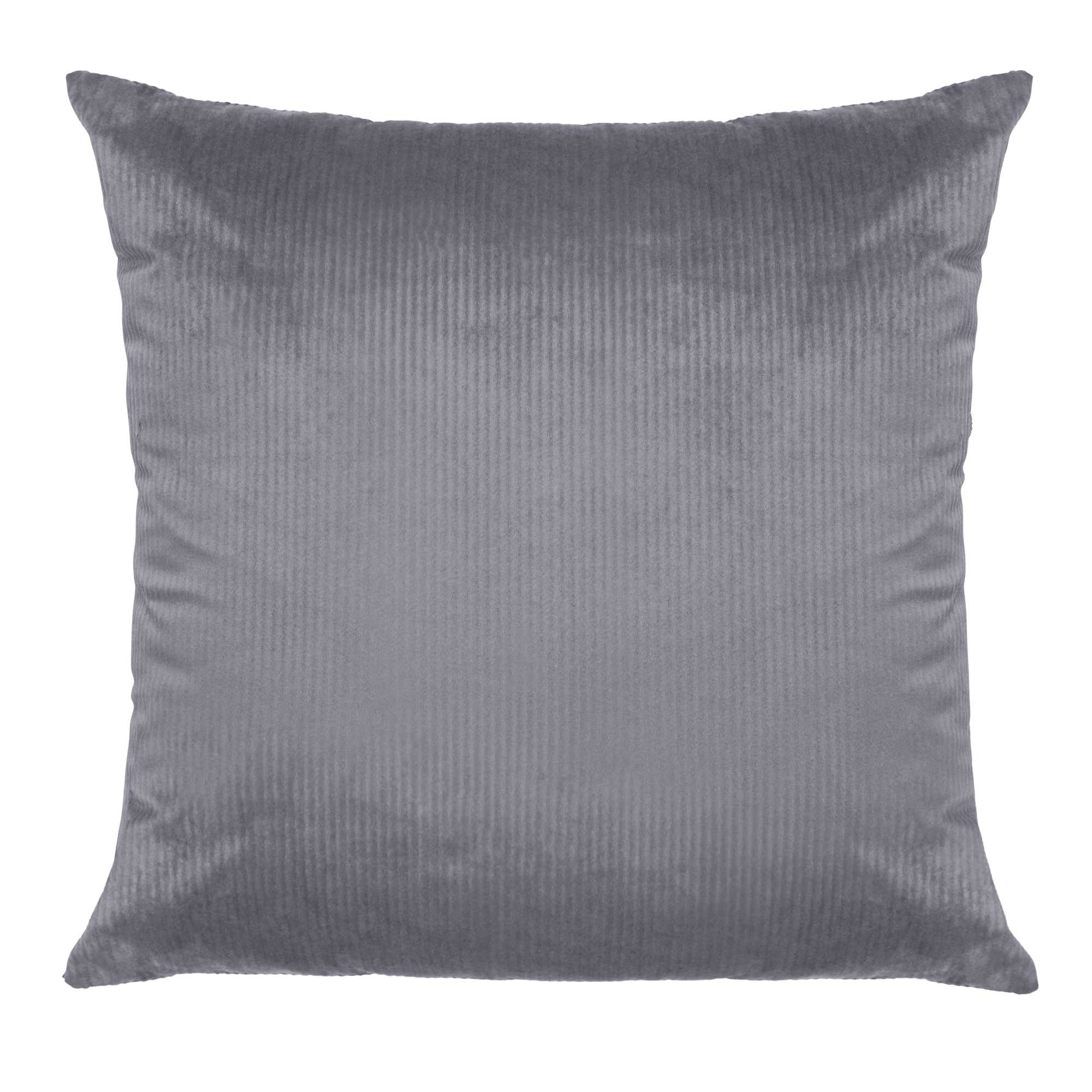 Dark Grey Textured Velvet Square Pillow