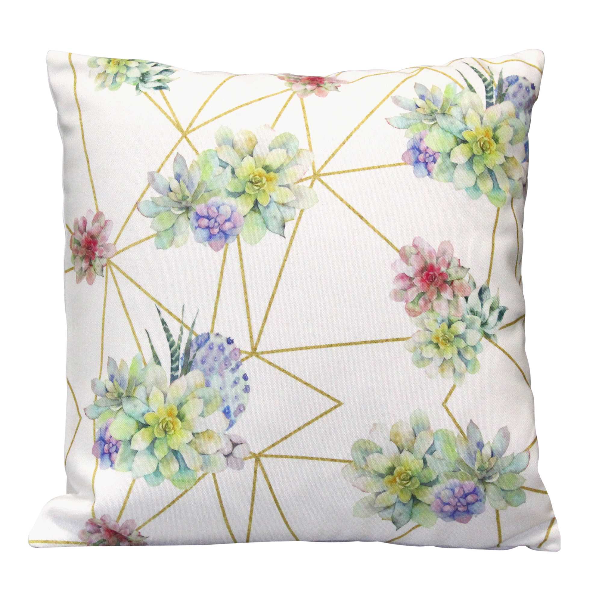 Modern Succulent Abstract Square Pillow