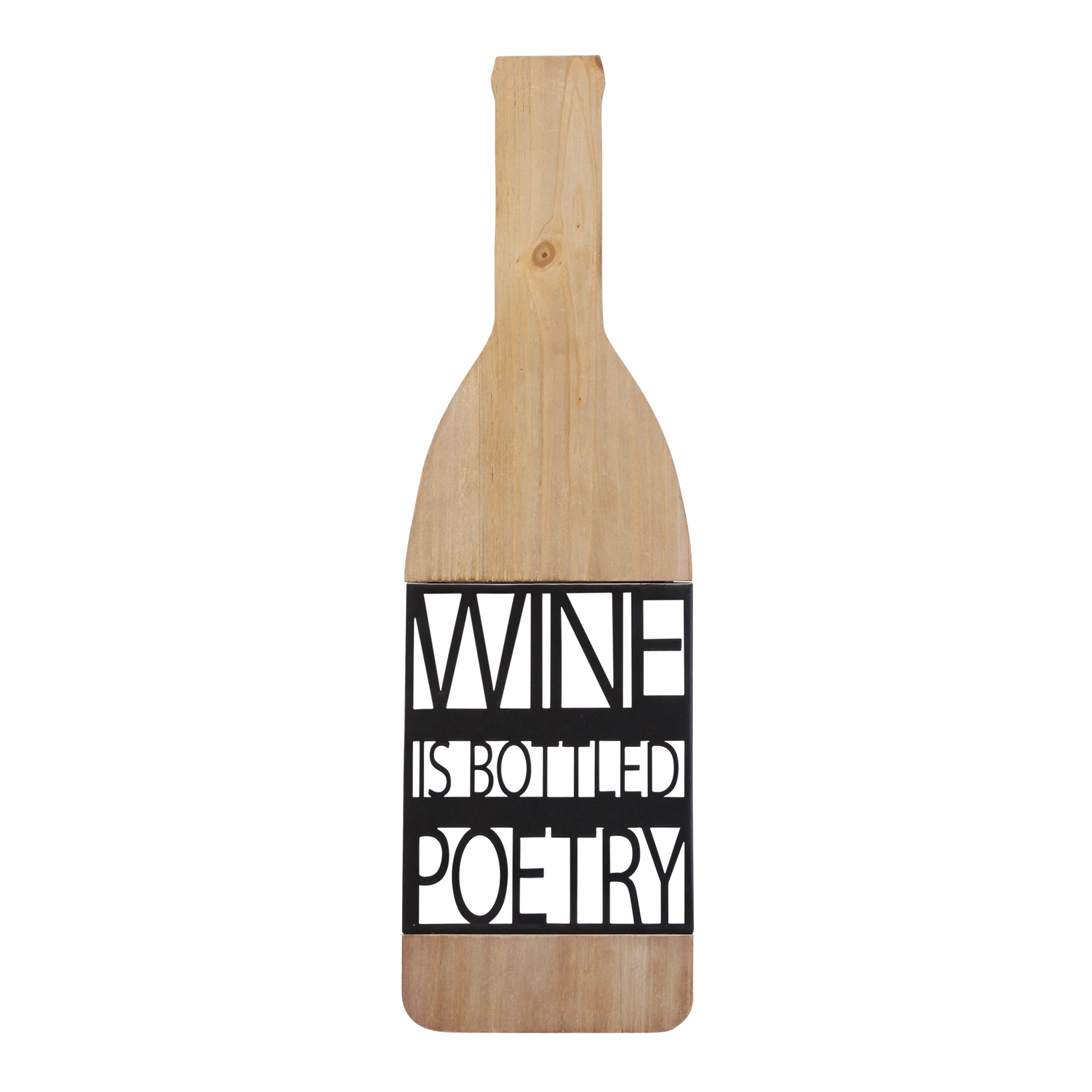 Wine is Bottled Poetry Metal and Wood Wall Decor