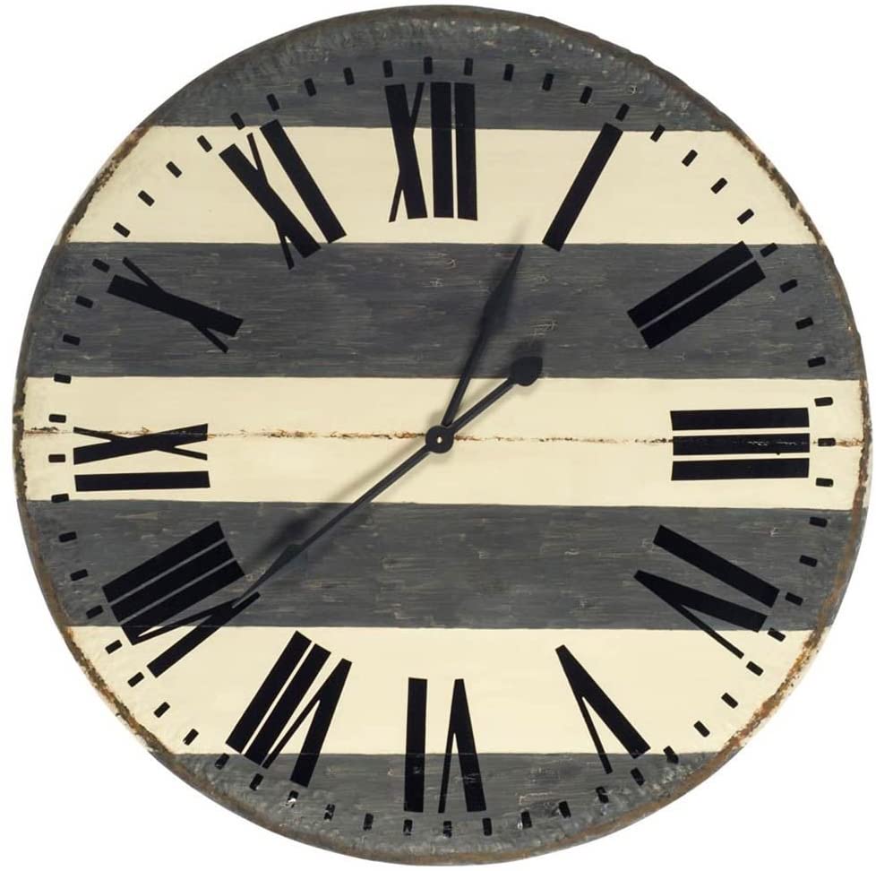 42" Oversize Round Farmhouse style Wall Clock w/ faux rusted edge