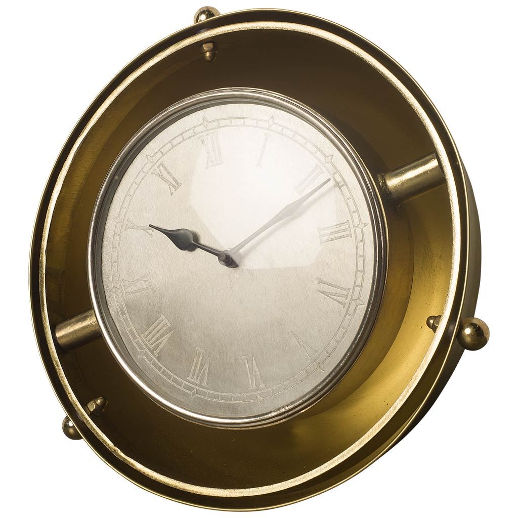 18.5" Round Large Contemporary Antique Brasss Finish Wall Clock