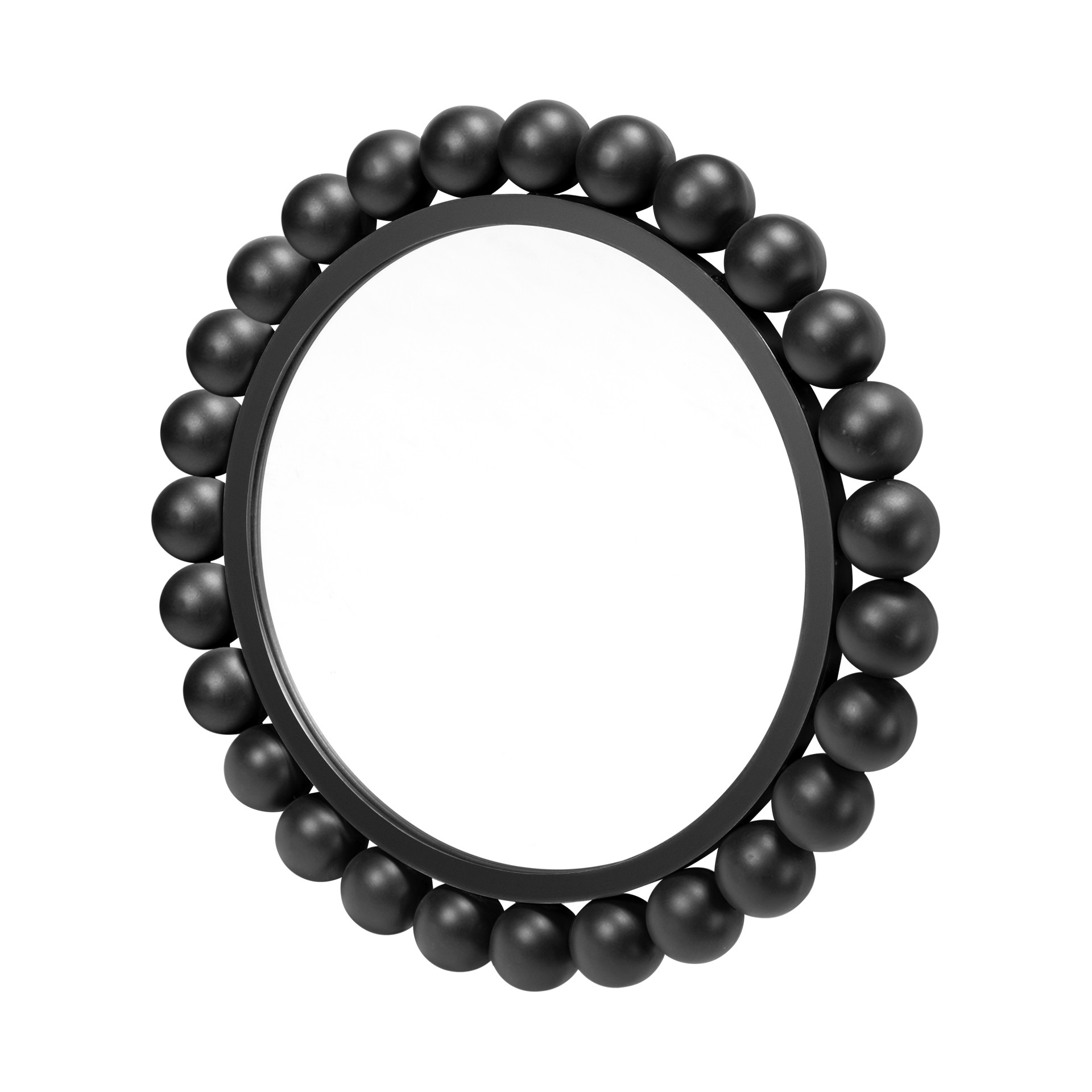 23" Round Black Metal Ball Frame Wall Mirror