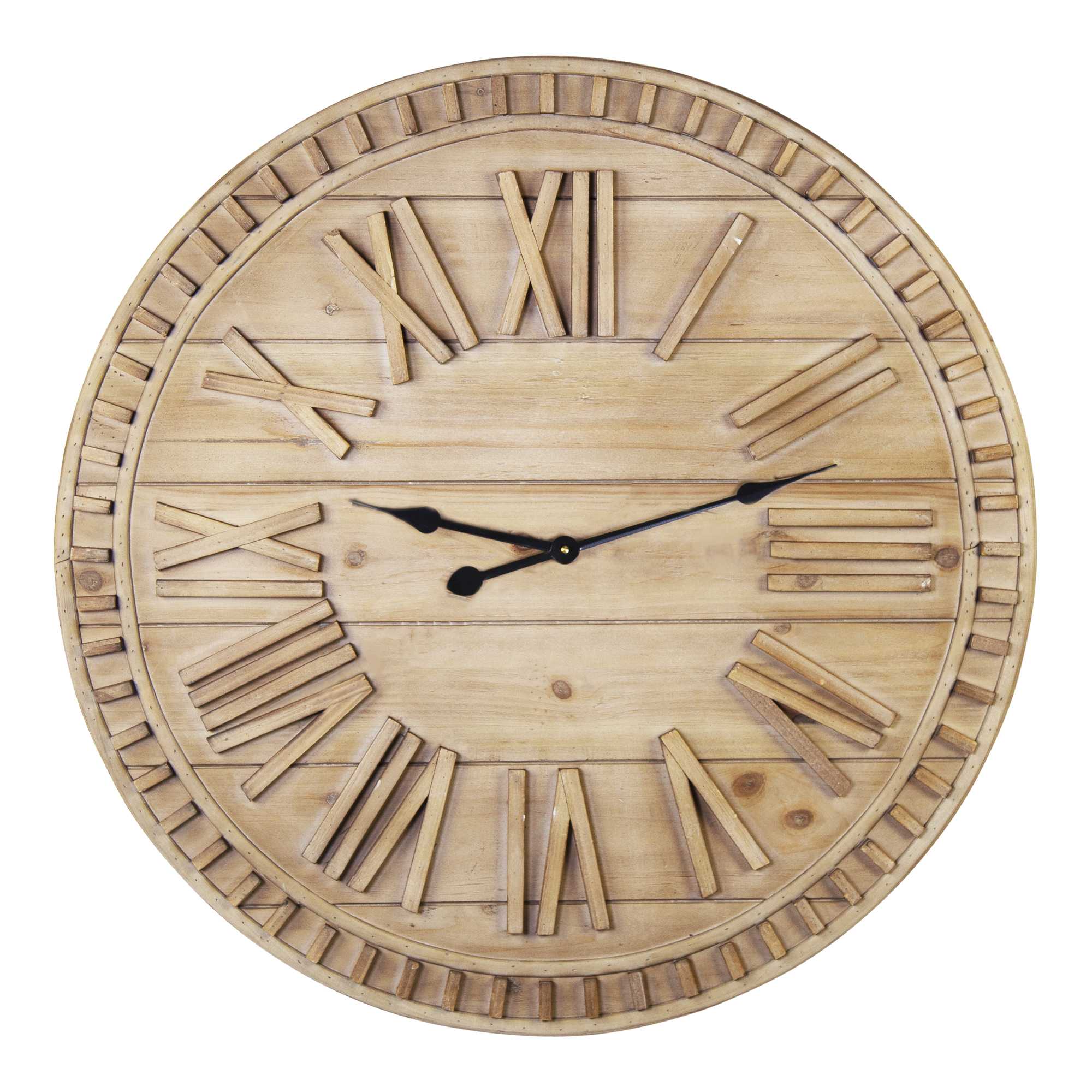 31.50 Round Wooden Face Nature-Inspired Wall Clock