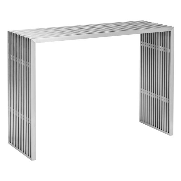 42.8" X 15.5" X 31.8" Brushed Stainless Steel Console Table