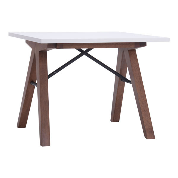 19.7" X 17.9" X 18.5" Walnut Wood Side Table